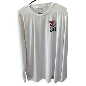 Reel Life Men Tee XL Sun Swim Long Sleeve UV Tee Sunshirt Rash Guard White New